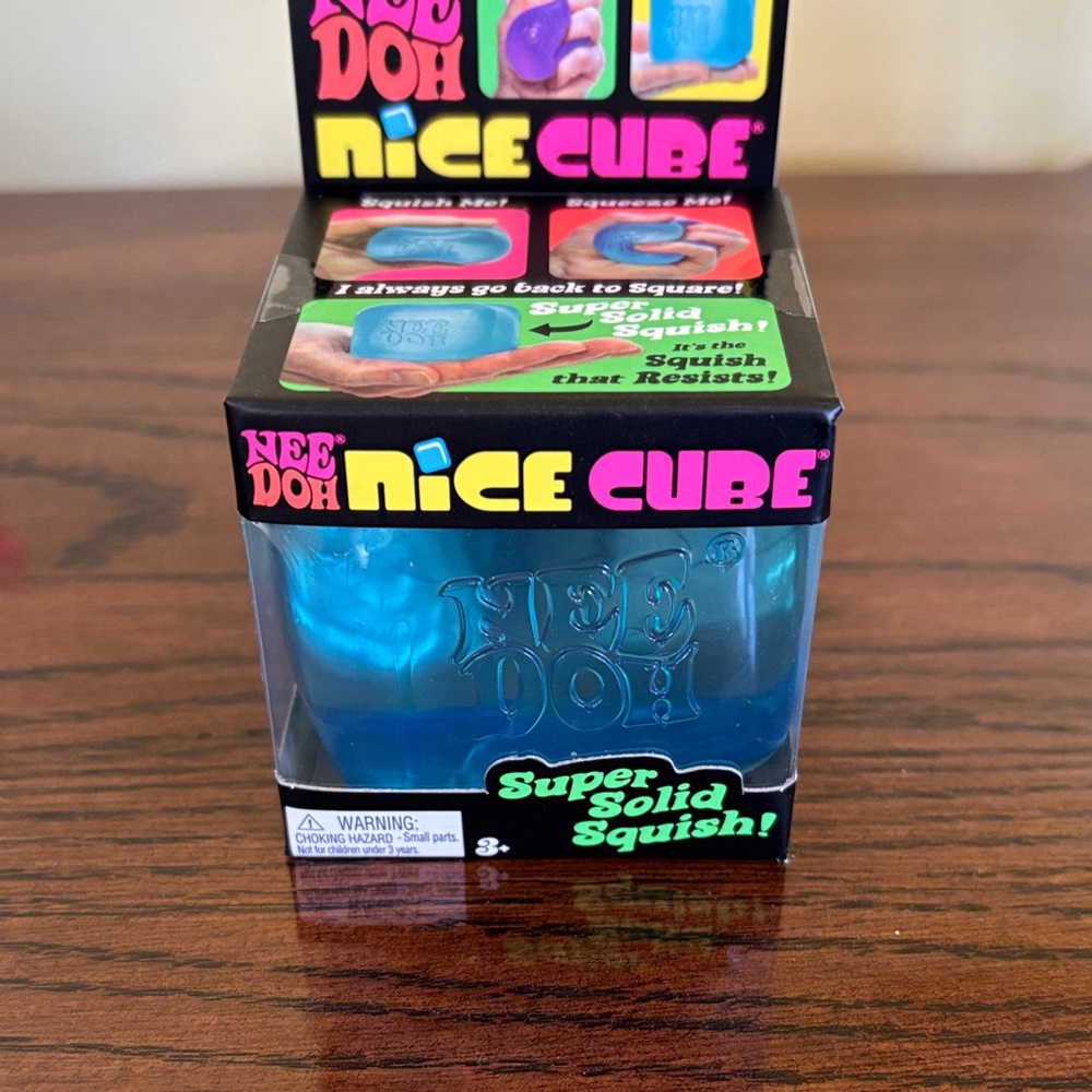 Nee Doh Nice Cube Blue Super Solid Squish